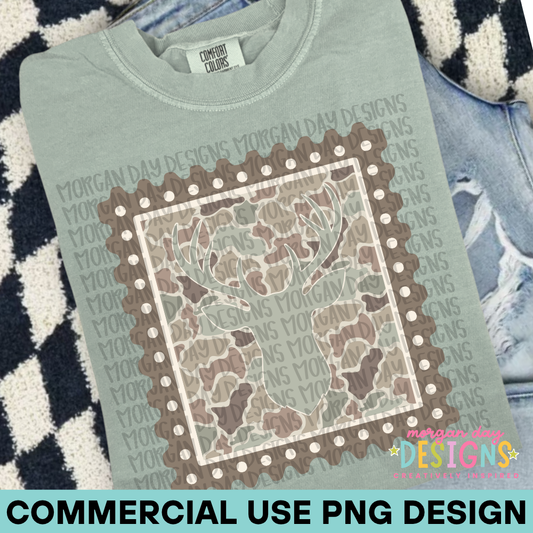Camo Deer Stamp PNG 2