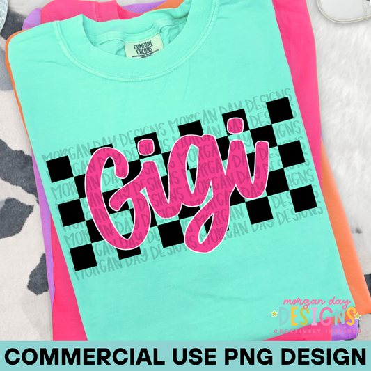 Checkered Gigi PNG Design
