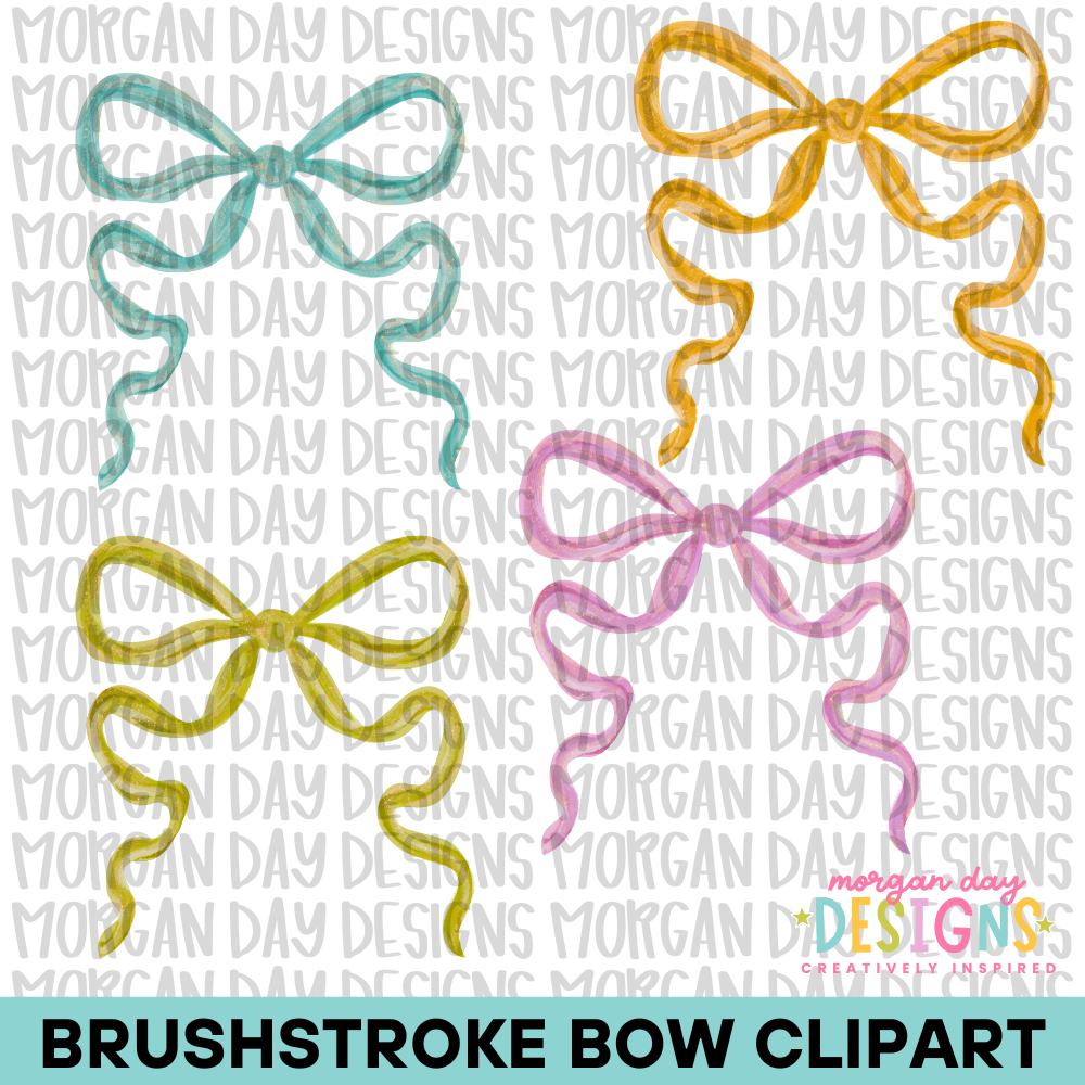 Brushstroke Bow Clipart Bundle