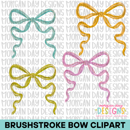 Brushstroke Bow Clipart Bundle