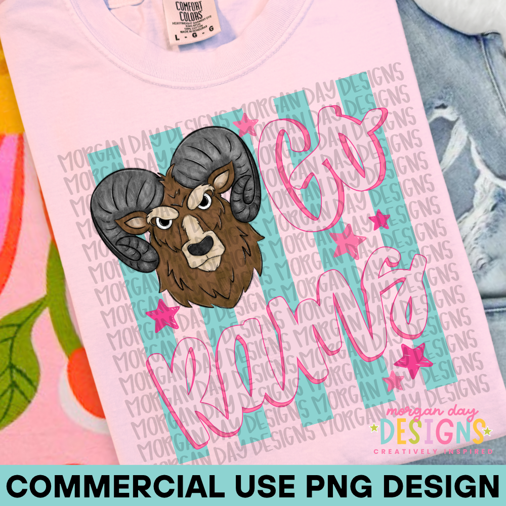 Go Rams PNG Design