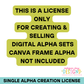 Alpha Creation License – Single Canva Frame Alpha