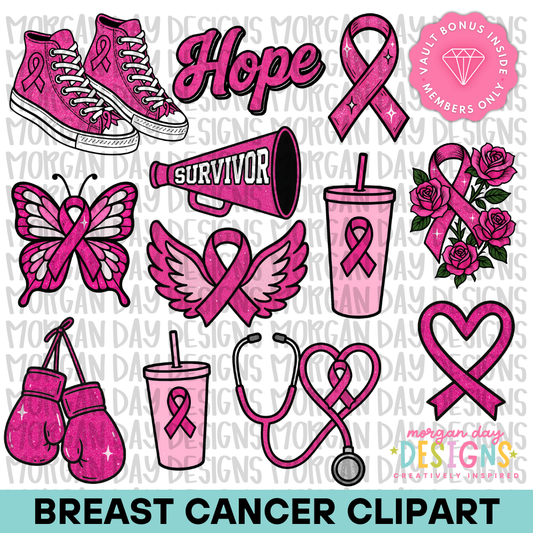 Breast Cancer Awareness Clipart Bundle
