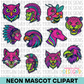 Neon Mascot Clipart Bundle