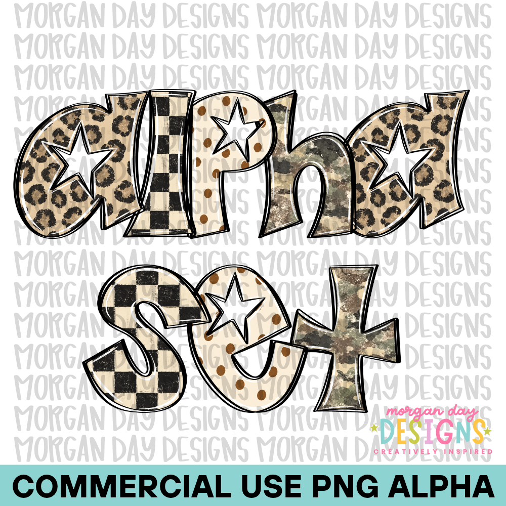 Camo Checkered Cheetah Dots Alpha Set