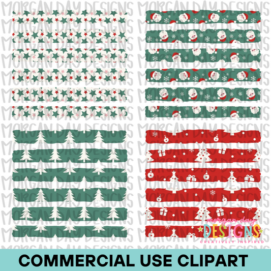Christmas Striped Background Clipart