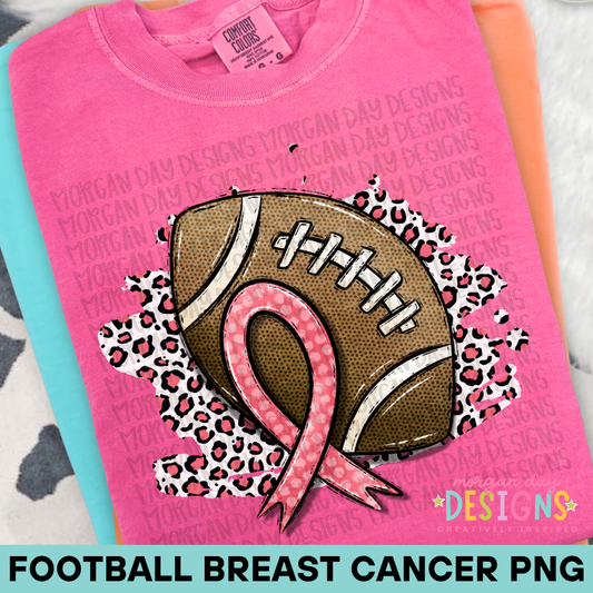Football Breast Cancer PNG Design