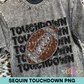 Sequin Touchdown Football PNG Design