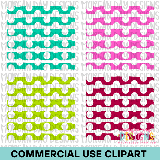 Large Polka Dots Striped Background Clipart