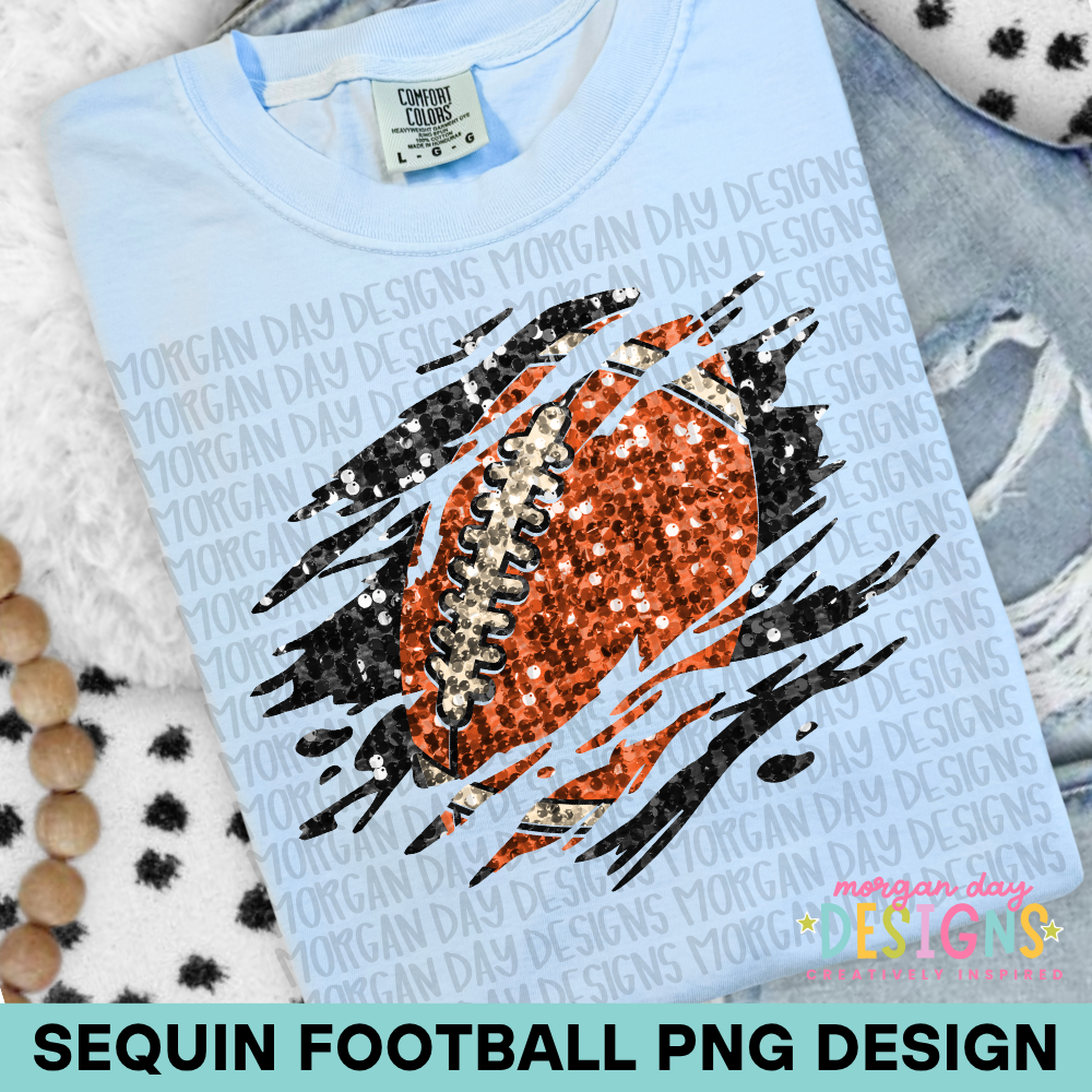 Sequin Football PNG Design