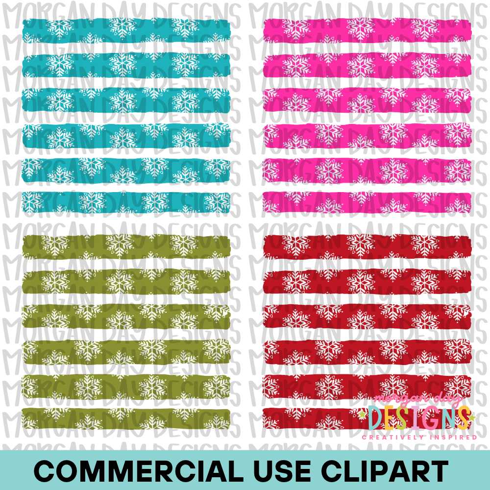 Snowflake Striped Background Clipart