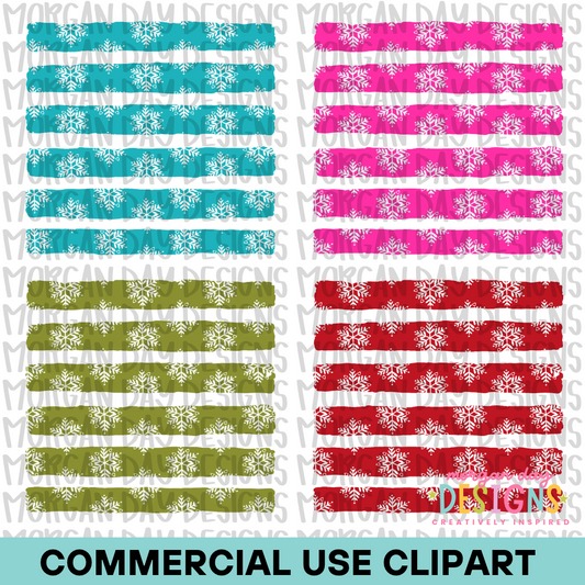 Snowflake Striped Background Clipart