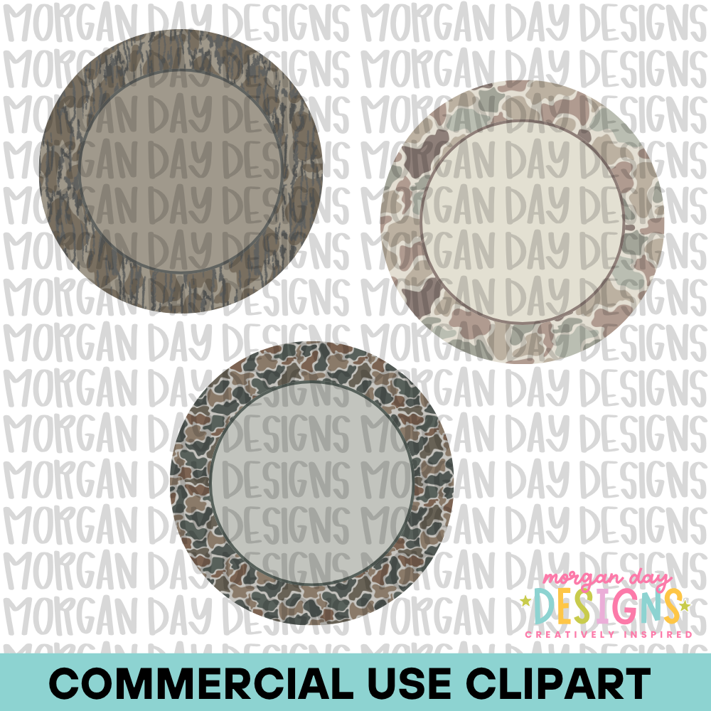 Camo Circle Patch Clipart