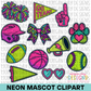 Neon Mascot Clipart Bundle