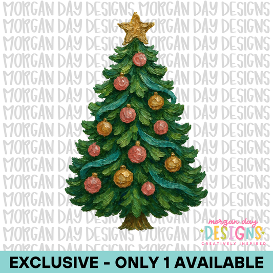 Exclusive Impasto-Style Christmas Tree – One Available