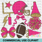 School Spirit Pink Football Clipart