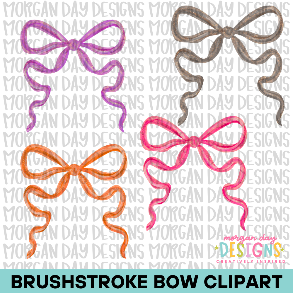 Halloween Chic Brushstroke Bow Clipart Bundle