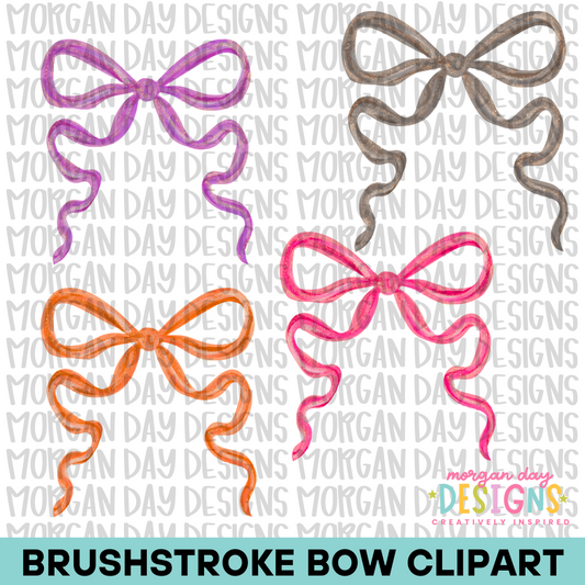 Halloween Chic Brushstroke Bow Clipart Bundle