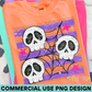 Halloween Skulls PNG Design