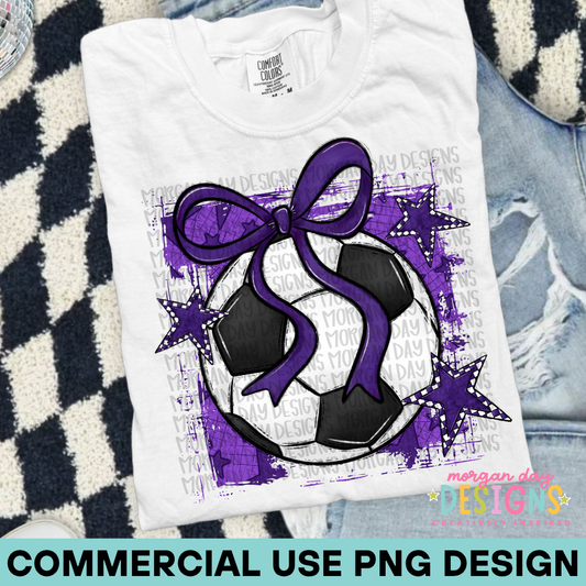 Preppy Soccer Purple PNG Design