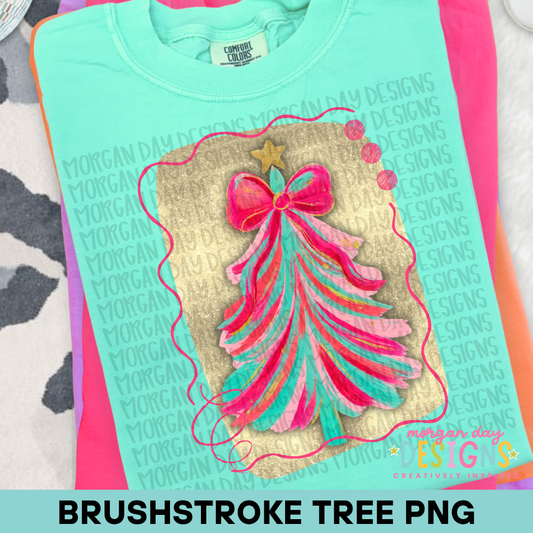 Brushstroke Christmas Tree PNG Design