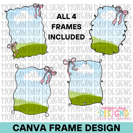 Preppy Coquette Canva Frame Bundle