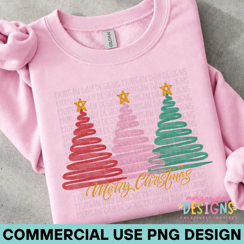 Merry Christmas Trees PNG