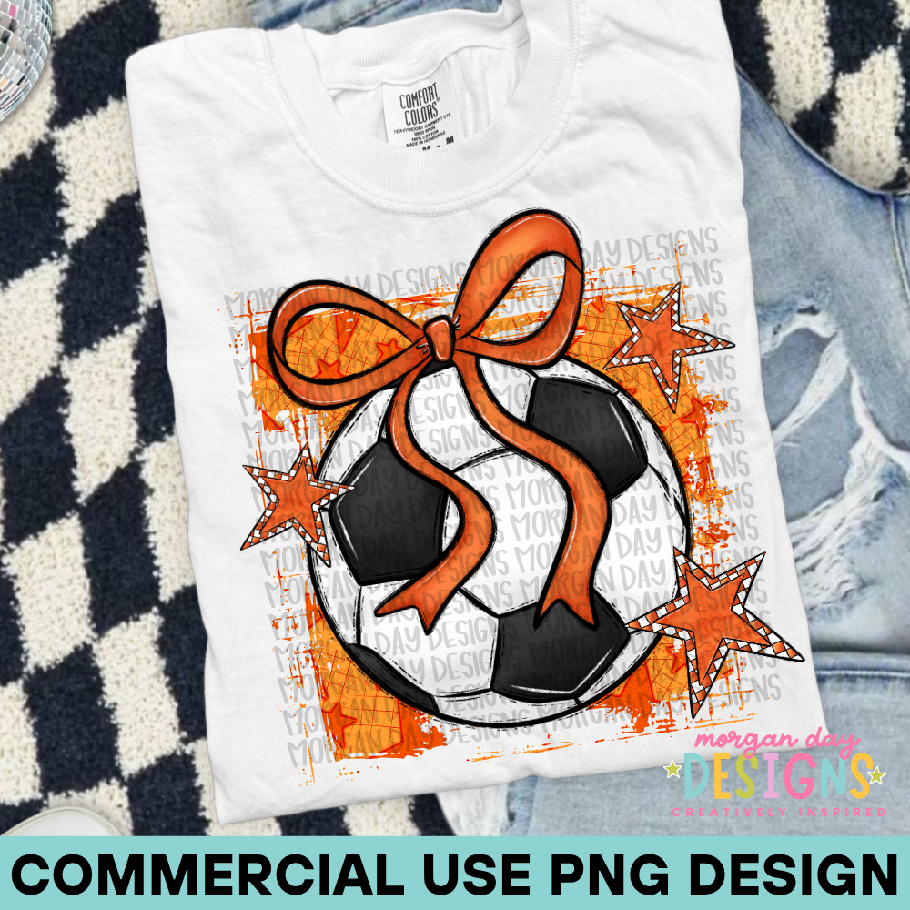 Preppy Soccer Orange PNG Design