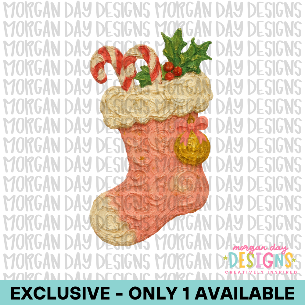 Exclusive Impasto-Style Christmas Stocking – One Available