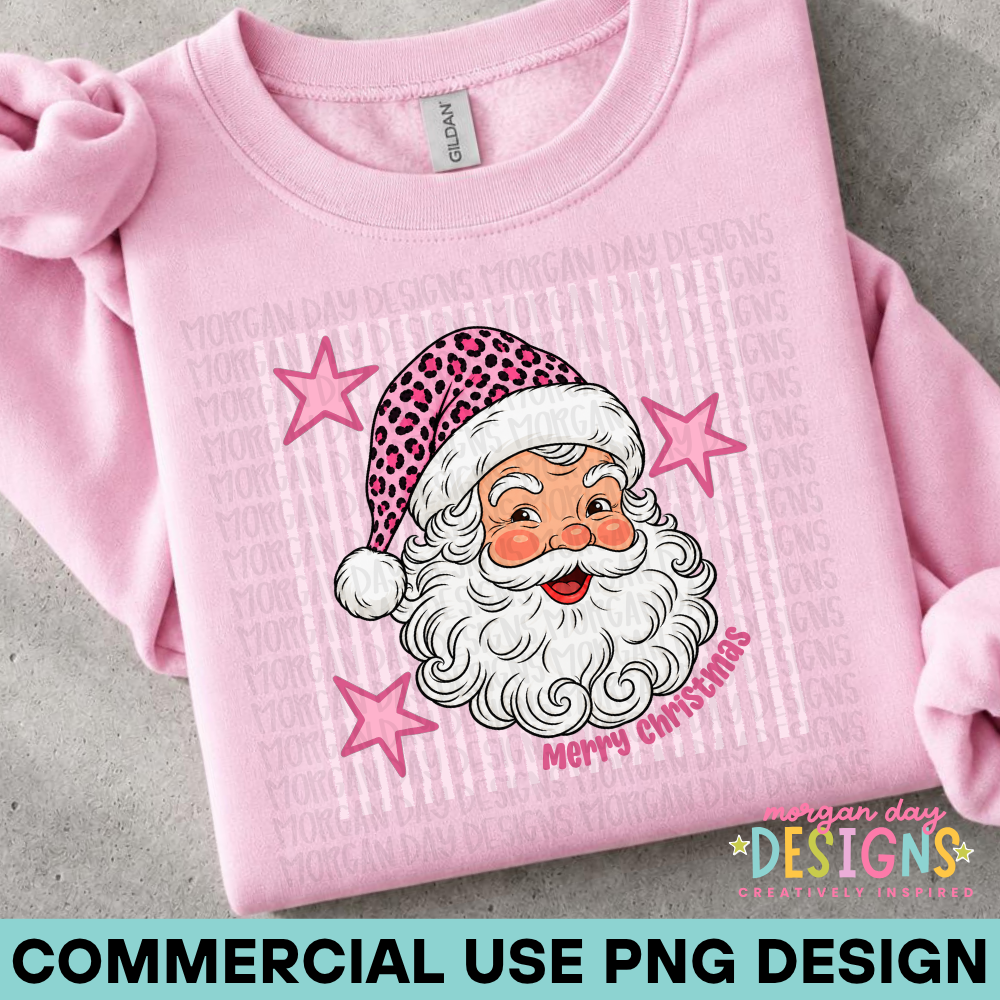 Santa Pink Cheetah PNG