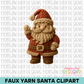 Faux Chunky Yarn Santa Full Body Clipart