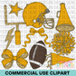 School Spirit Yellow Football Clipart