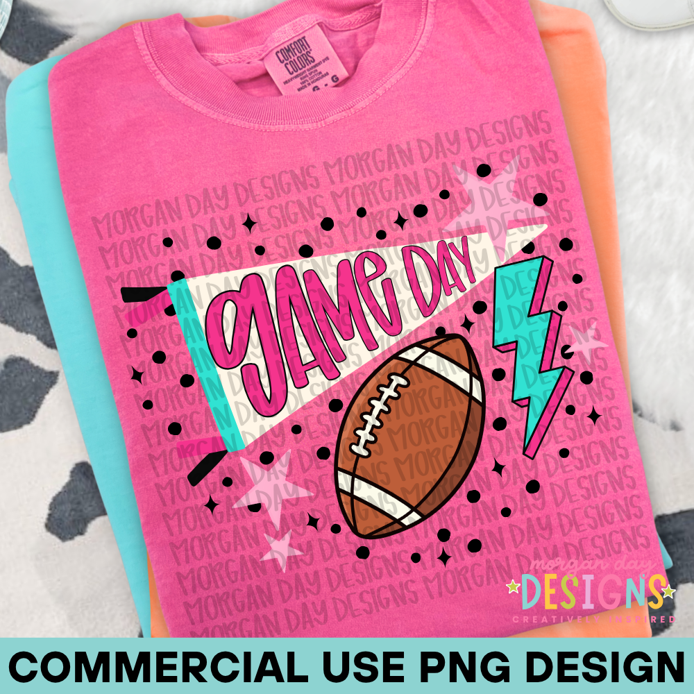 Preppy Game Day Football PNG