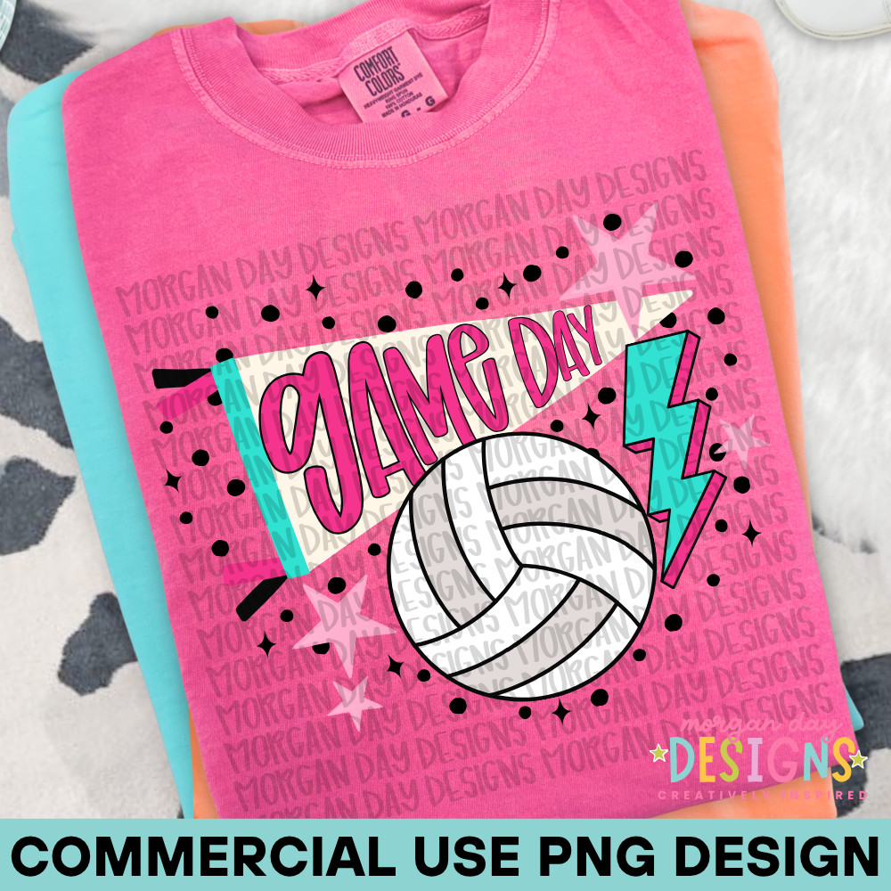 Preppy Game Day Volleyball PNG