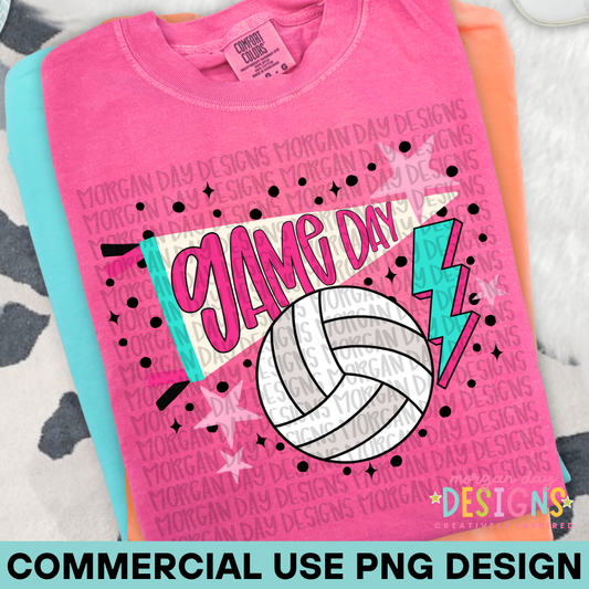 Preppy Game Day Volleyball PNG
