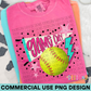 Preppy Game Day Softball PNG