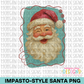 Impasto-Style Santa PNG Design