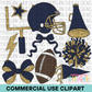 School Spirit Navy Football Clipart