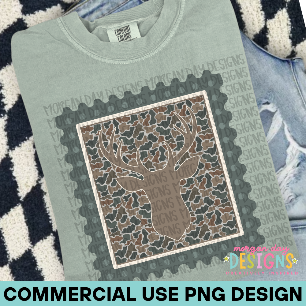 Camo Deer Stamp PNG