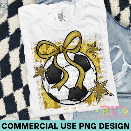 Preppy Soccer Gold PNG Design
