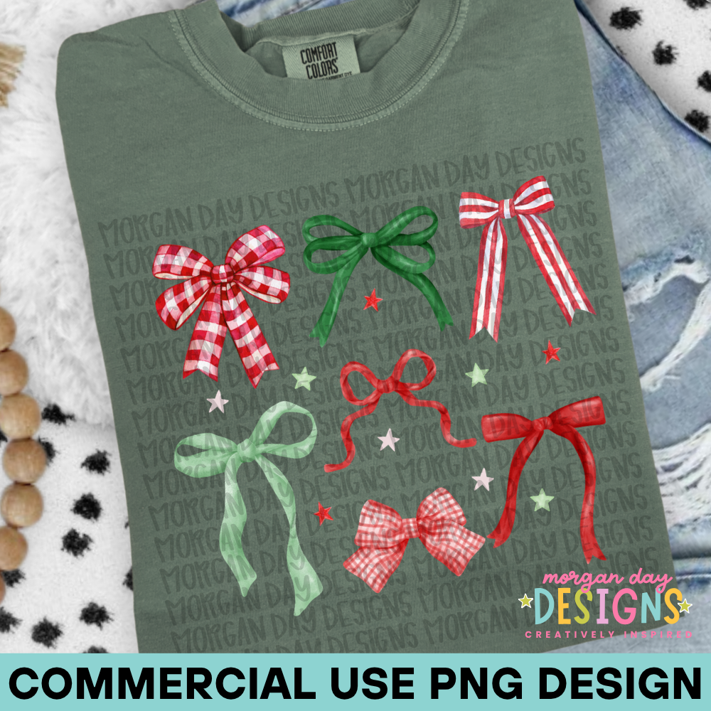 Christmas Bow Collage PNG