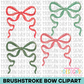 Christmas Brushstroke Bow Clipart Bundle