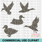 Camo Ducks Clipart Bundle