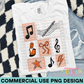 Marching Band Flute Collage Orange PNG Design