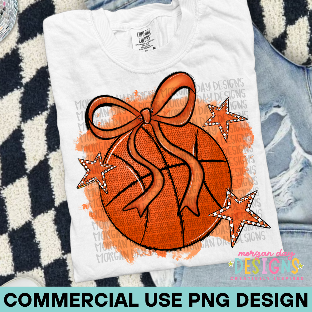 Preppy Basketball Orange PNG Design