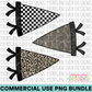 Checkered, Camo and Leopard Pennant Flag PNG Bundle