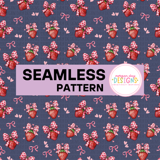 Coquette Strawberry Seamless Pattern