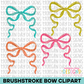 Neon Brushstroke Bow Clipart Bundle