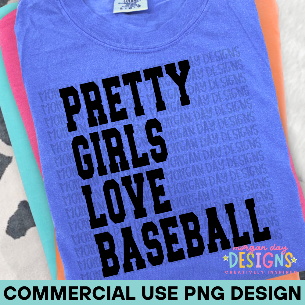 Pretty Girls Love Baseball PNG