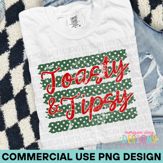 Christmas Toasty and Tipsy Stripes PNG